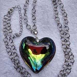 Necklace 37" with extended chain Multi color